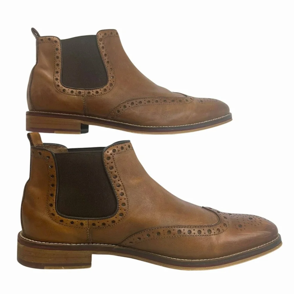 Johnston Murphy Mens 9M Tan Leather  Conard Gore Boots Elastic Ankle SKU:8387441